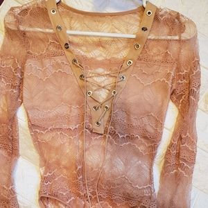 NWOT Nude Lace Body